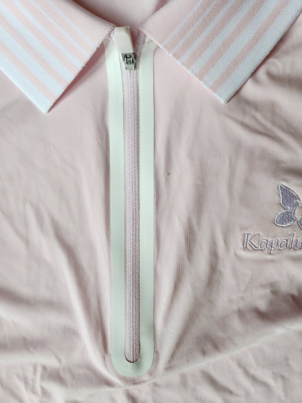 G/FORE Kapalua Butterfly Silky Tech Nylon Zip Golf Polo Pink Equestrian Style M - Picture 12 of 15